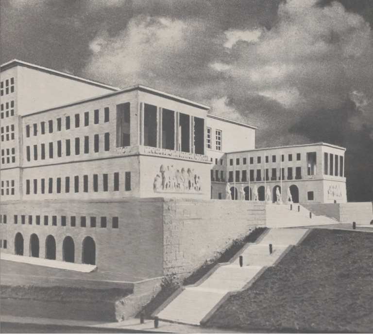 Immagine III: Il plastico dell’edificio principale della nuova Università. Trieste, dalla redenzione all’impero, estratto dalla rivista “Natura”, anno XI, settembre 1938.